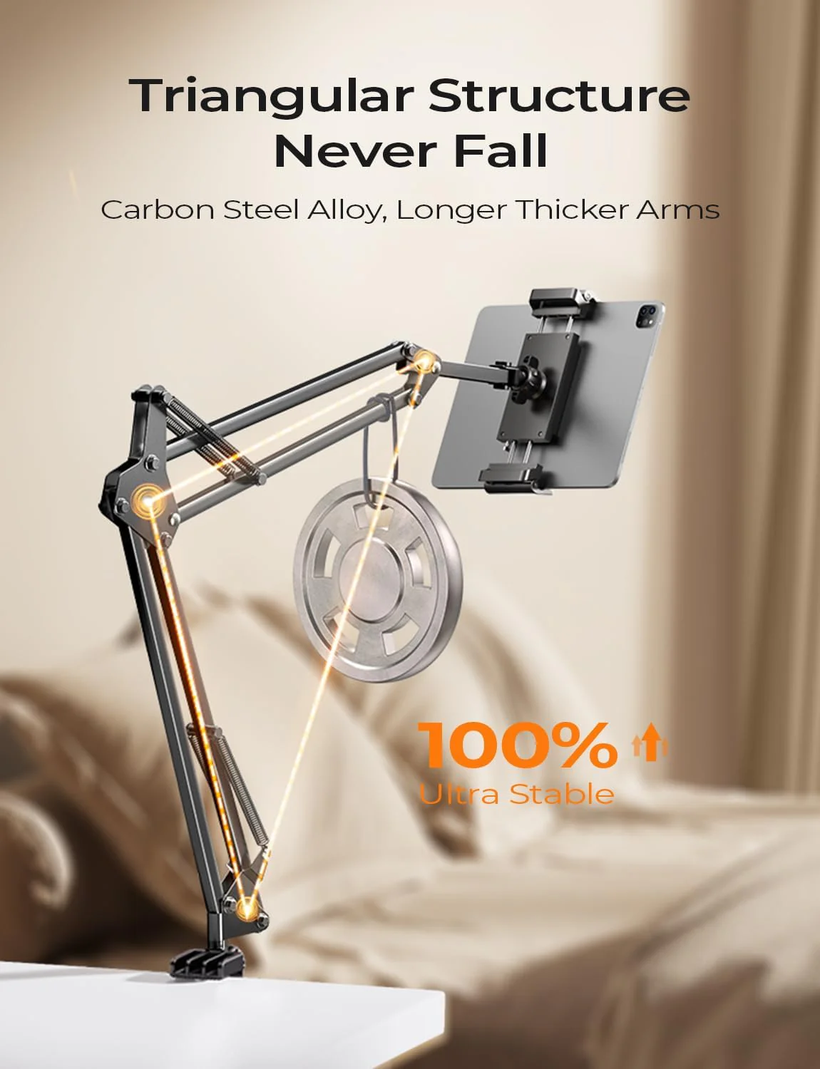 Lisen 2 Clamps Tablet Phone Stand for Desk - Image 4