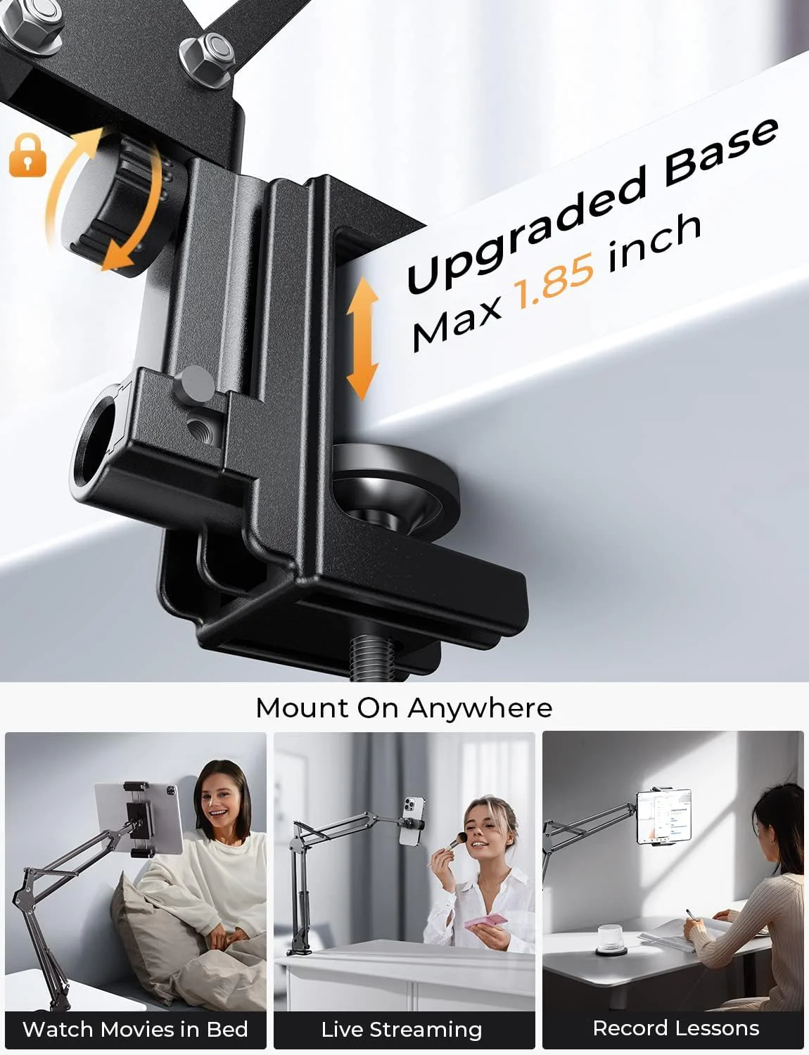 Lisen 2 Clamps Tablet Phone Stand for Desk - Image 8