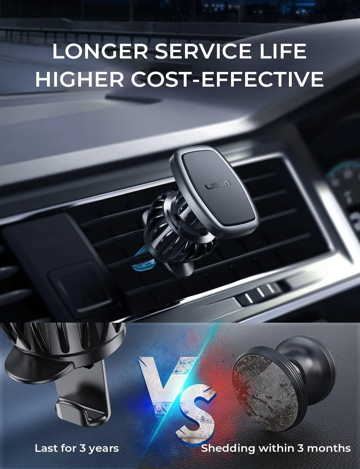 Lisen 2-Pack Magnetic Car Phone Holder - Image 7