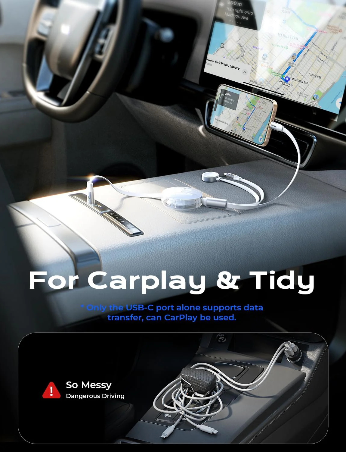 LISEN 3 in 1 Retractable USB C Cable - Image 6