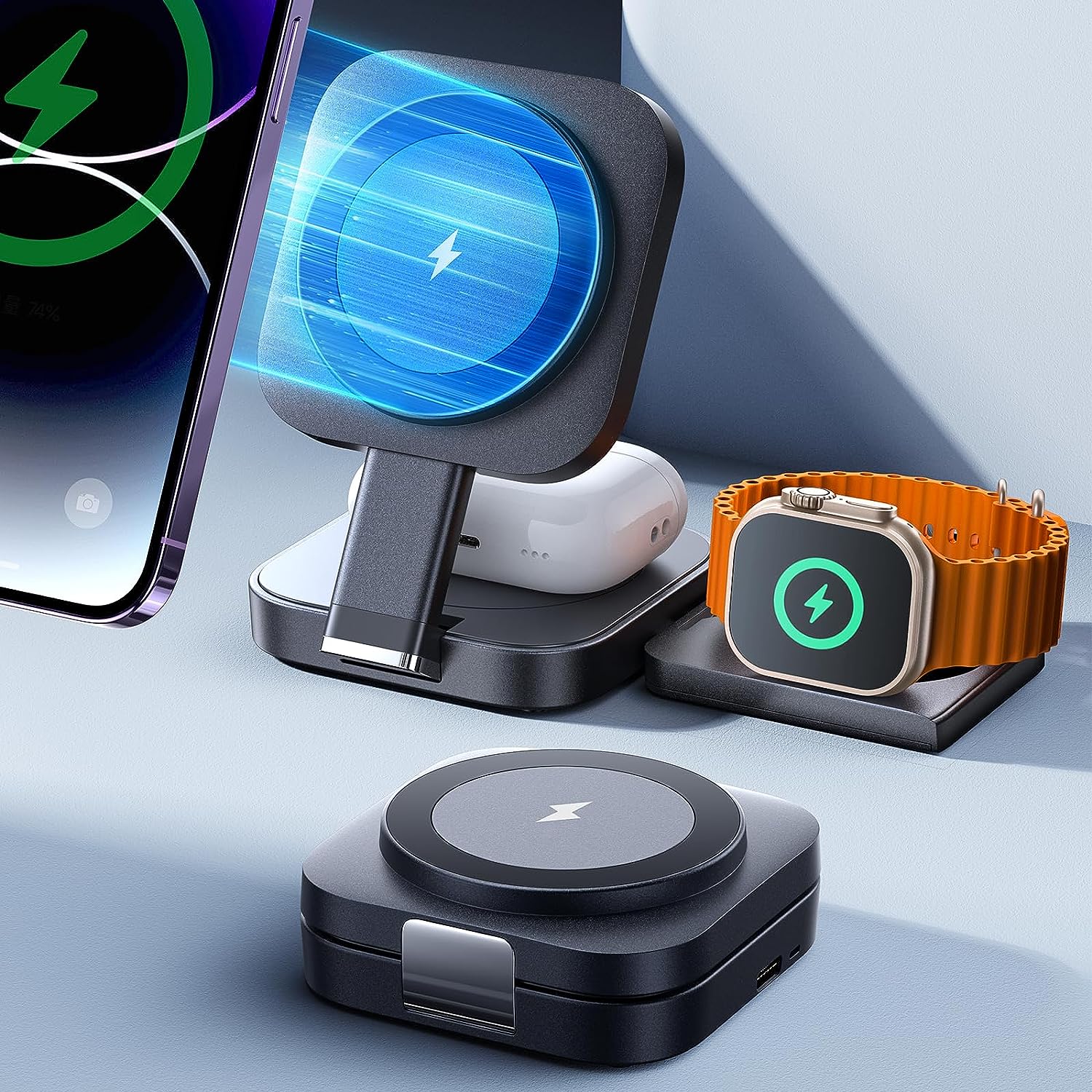 Lisen 3 in 1 Wireless Charging Station - Image 7