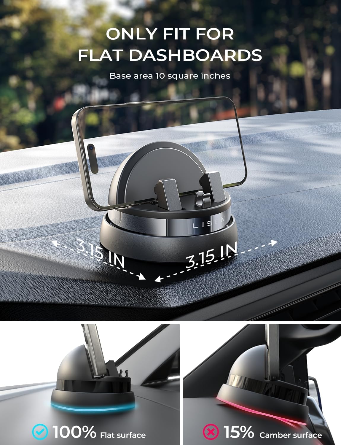 LISEN 360° Rotatable Dashboard Car Phone Holder - Image 5