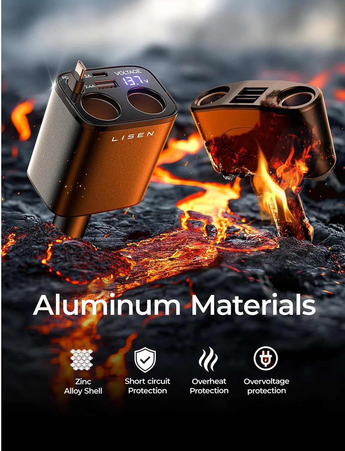 LISEN 5-in-1 Cigarette Lighter Splitter - Image 7