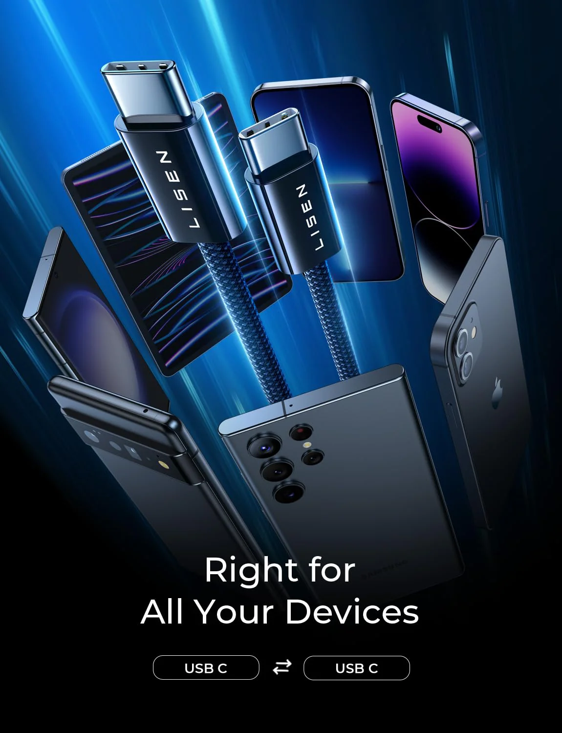 Lisen USB C to C Cable [60W, 5-Pack] - Image 4