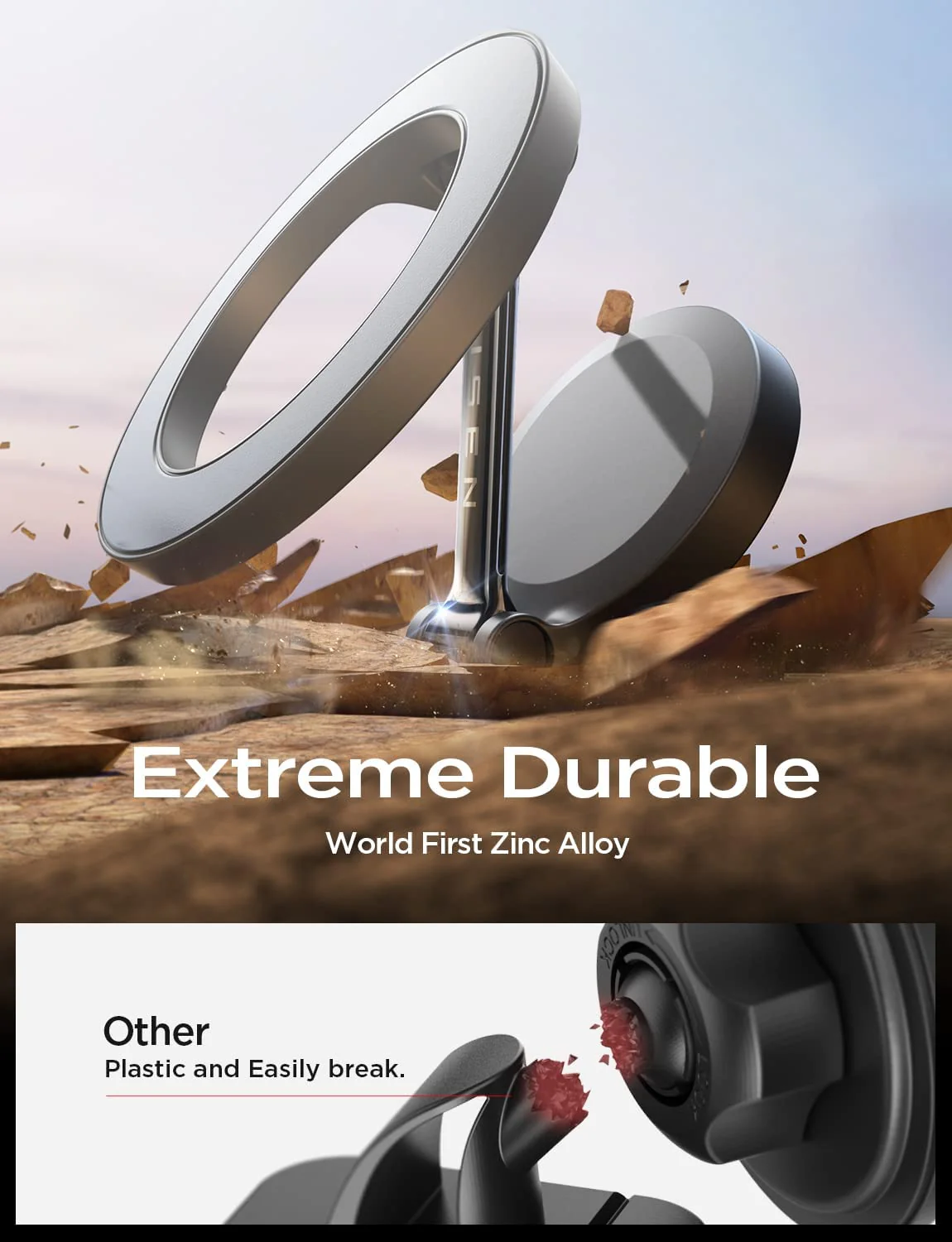 LISEN for MagSafe Car Mount, [24 Strong Magnet] 360° Rotation Magnetic Phone Holder for Car, Hands Free iPhone Car Holder Mount Dash Phone Mount for Car Fit for iPhone 15 14 13 12 Pro Max Plus Mini MagSafe Case - Image 6