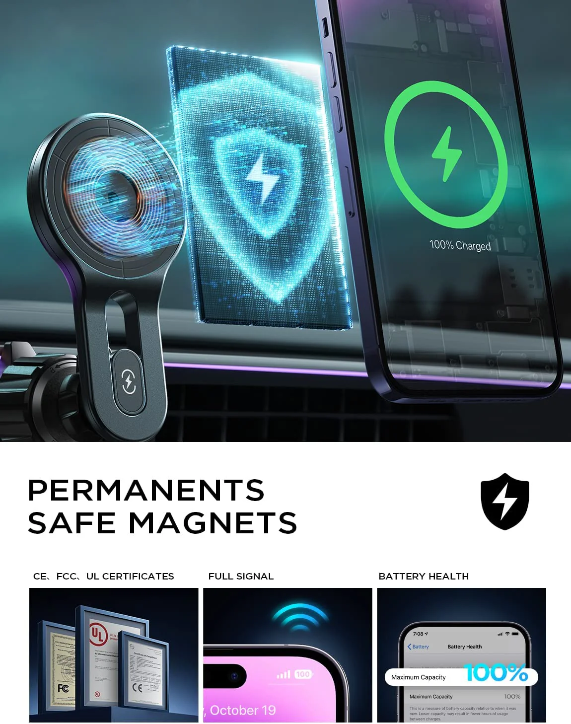 Lisen MagSafe Car Mount Charger - Image 5