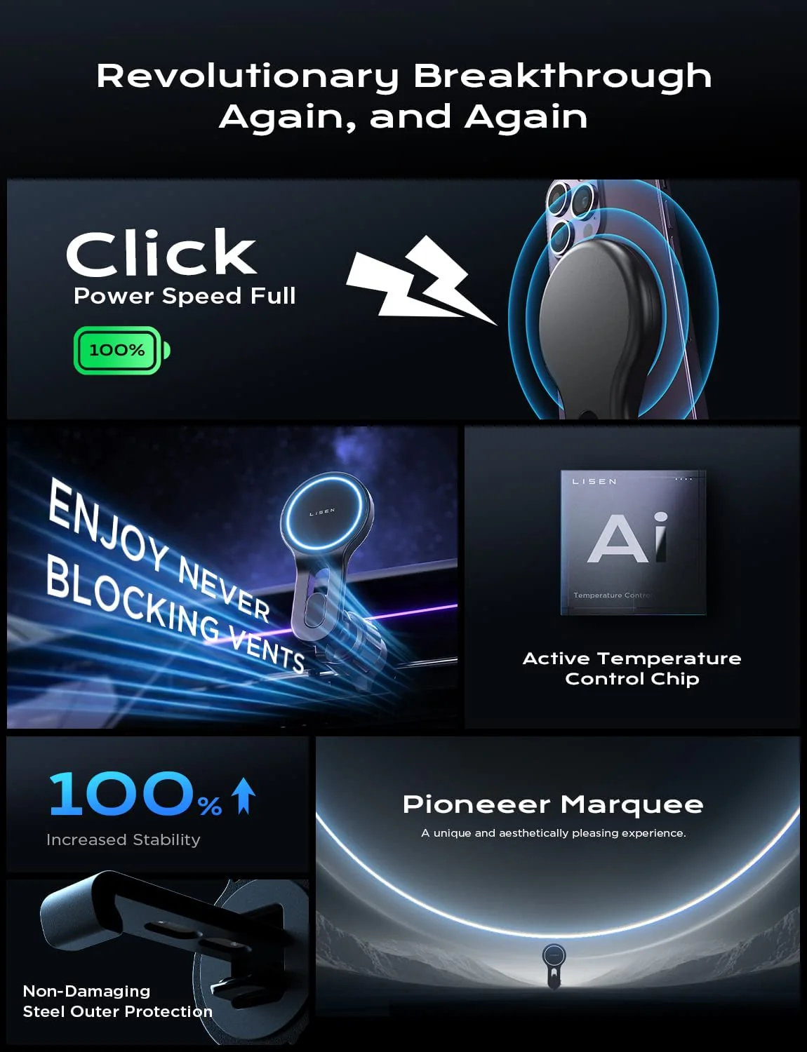 Lisen MagSafe Car Mount Charger - Image 6