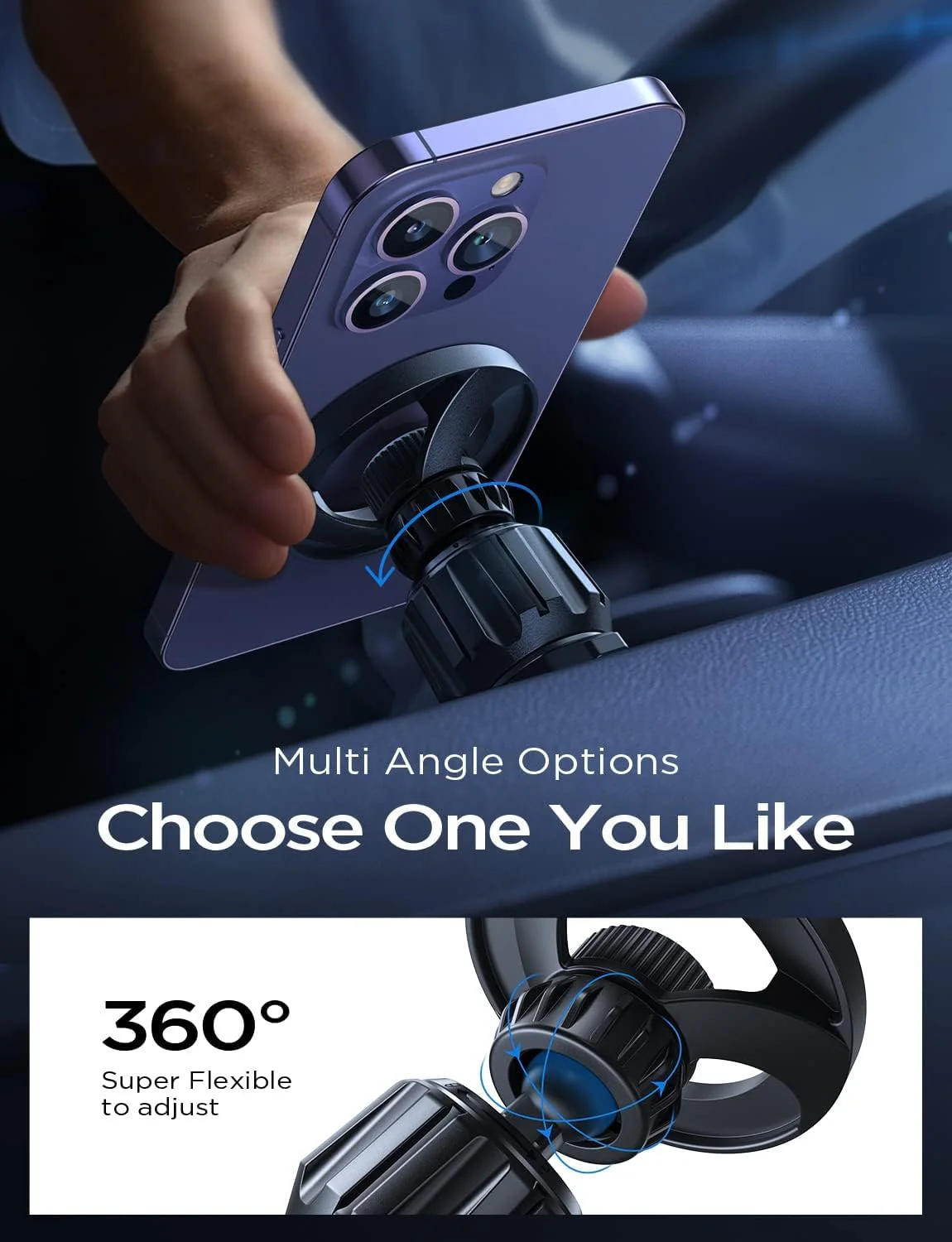 LISEN for MagSafe Car Mount [Swivel Car Phone Vent Mount] Magnetic Phone Holder Car, Hands Free Cell Phone Car Holder for Vehicle Air Vent, Fits for iPhone 15 Pro Max Plus 14 13 12 Mini MagSafe Case - Image 5