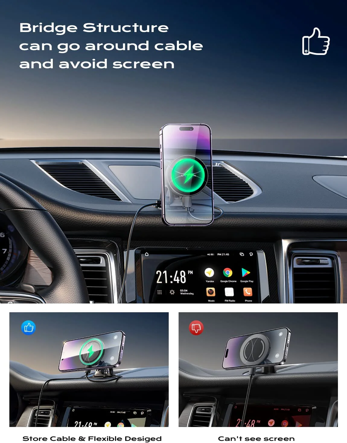 Lisen Magsafe Car Mount Wireless Charger - Image 7