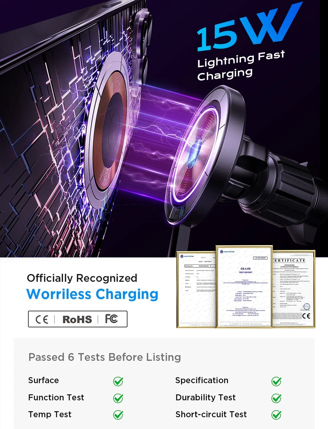 Lisen Magsafe Car Mount Wireless Charger - Image 8