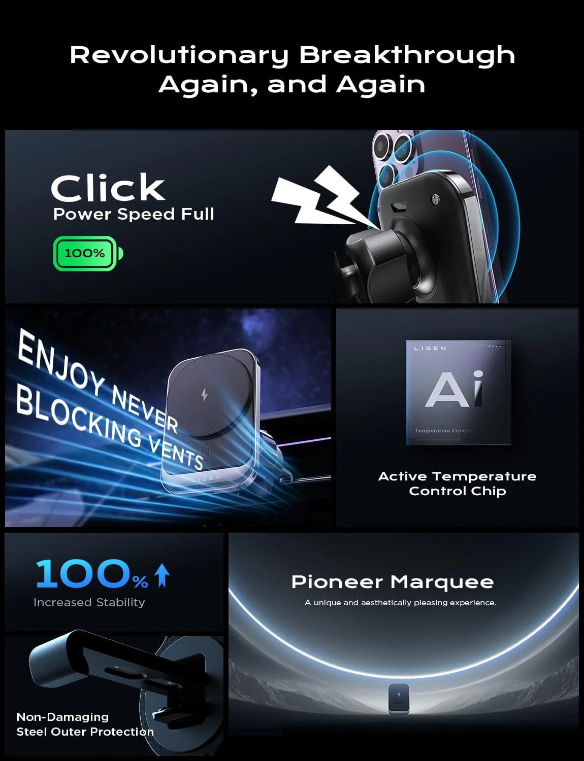 Lisen MagSafe Car Vent Mount Charger - Image 6