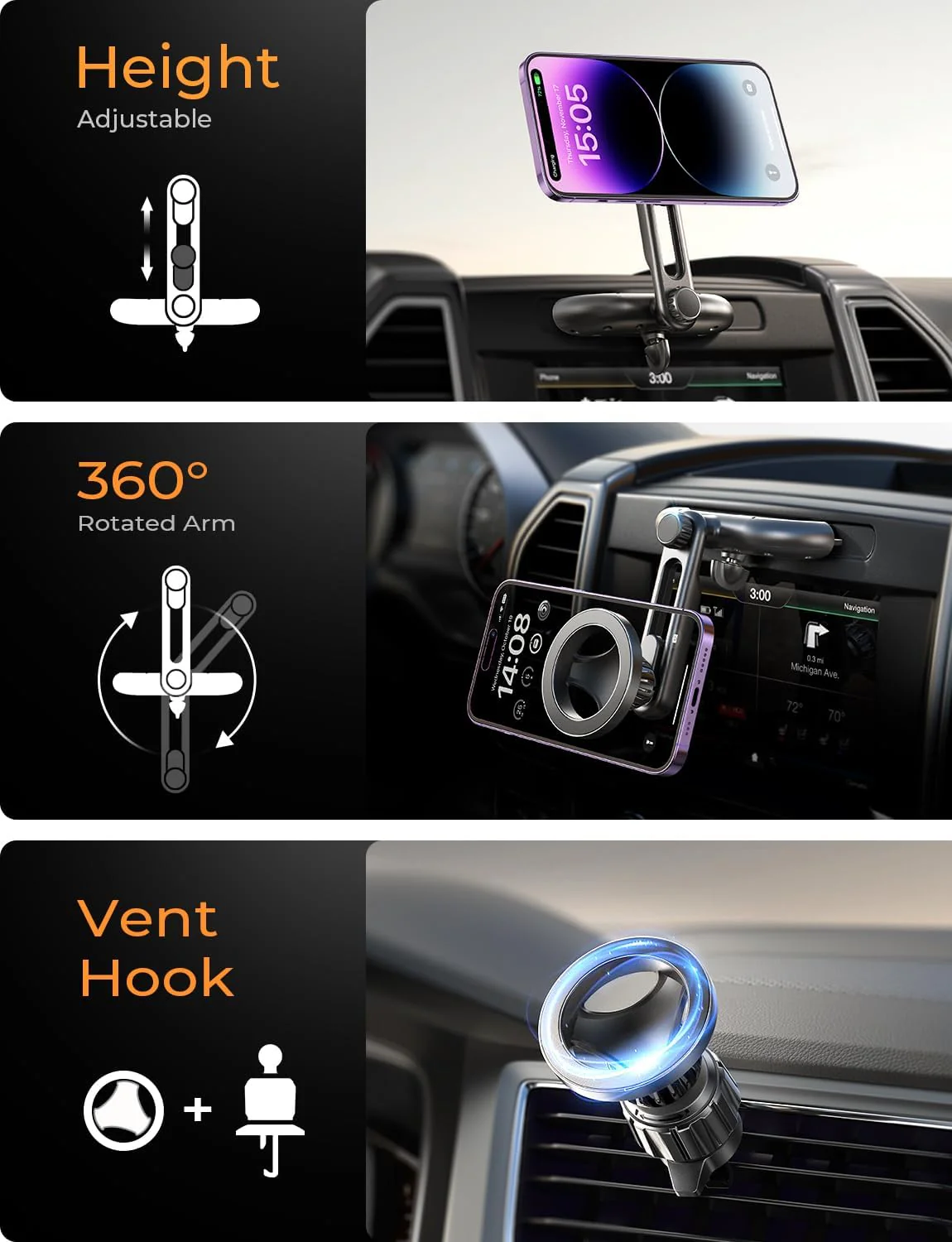 Lisen MagSafe CD Phone Holder for Car Mount - Image 3