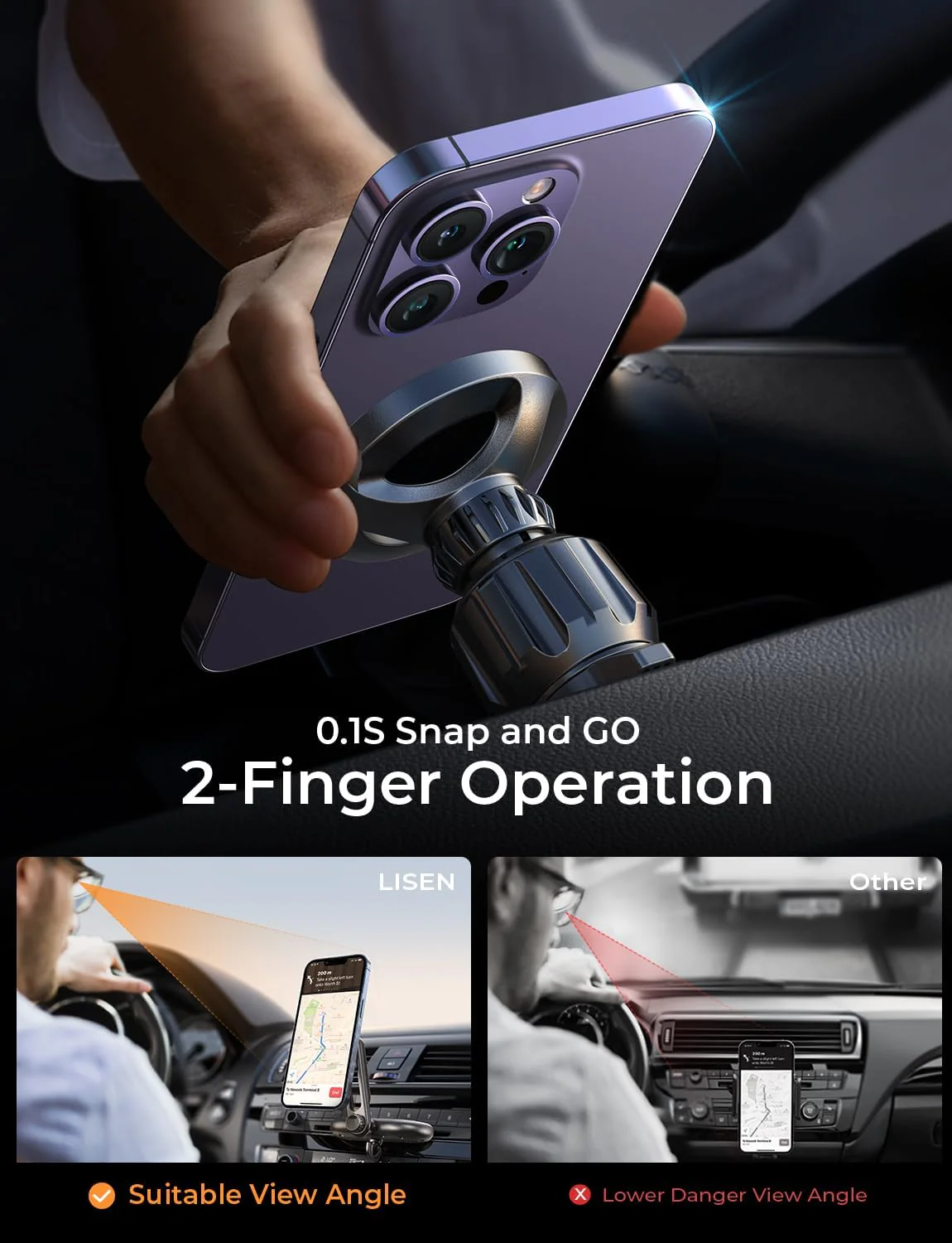 Lisen MagSafe CD Phone Holder for Car Mount - Image 4