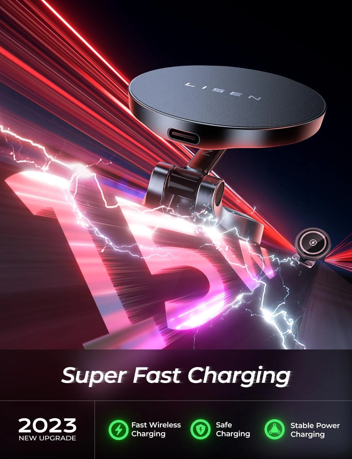 Lisen Magsafe Mount Charger for Car Dashboard - Image 3