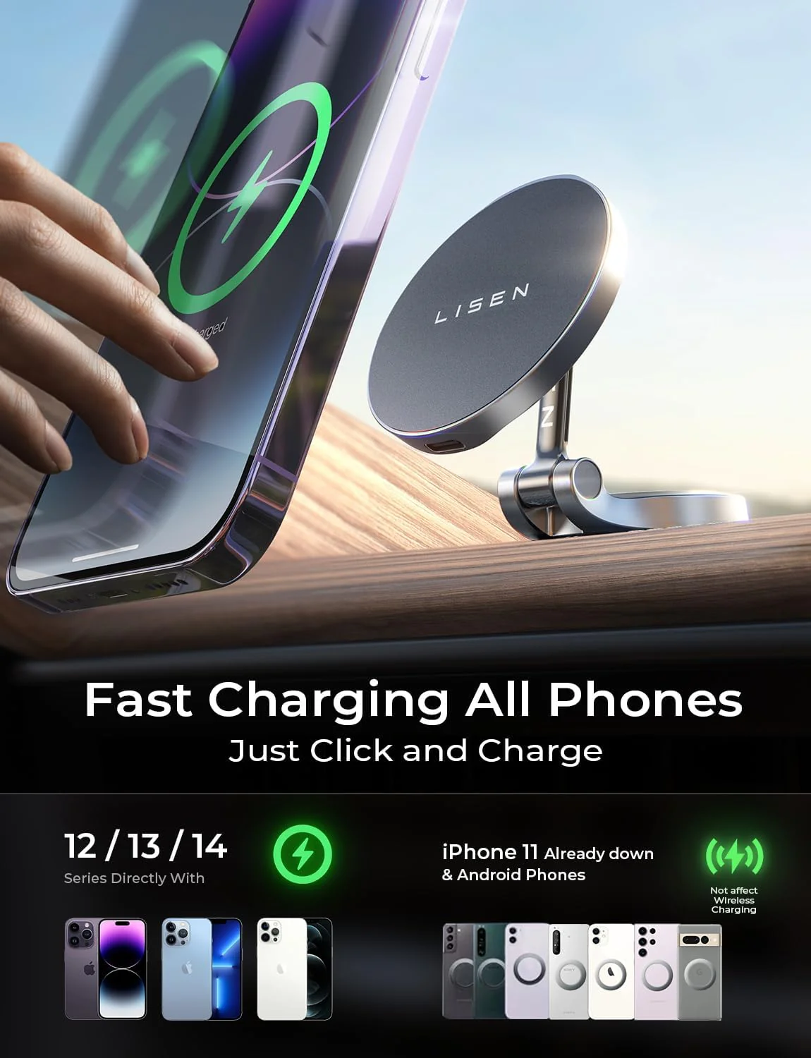 Lisen Magsafe Mount Charger for Car Dashboard - Image 4