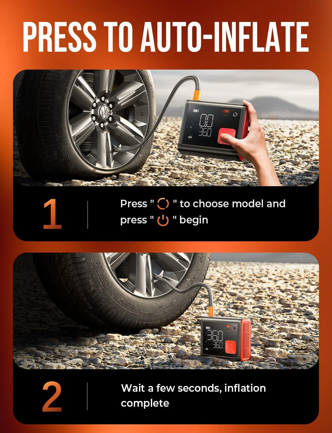 Lisen Portable Tire Inflator for Car 12V DC - Image 5