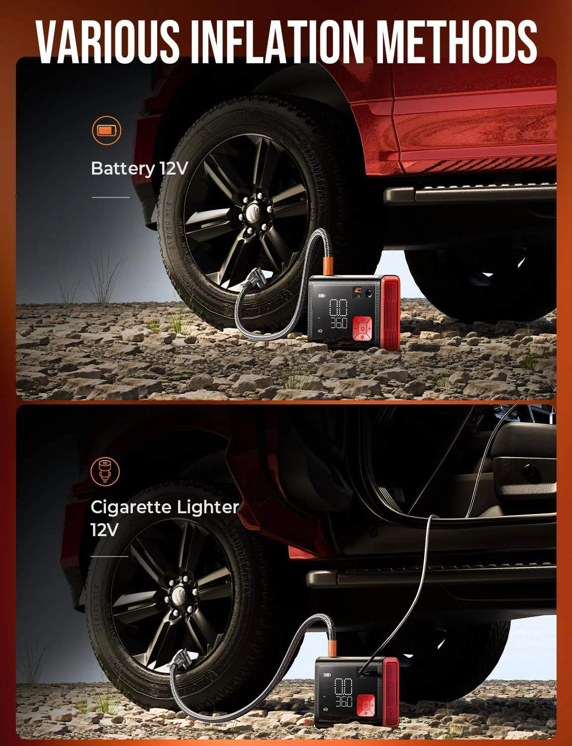 Lisen Portable Tire Inflator for Car 12V DC - Image 6