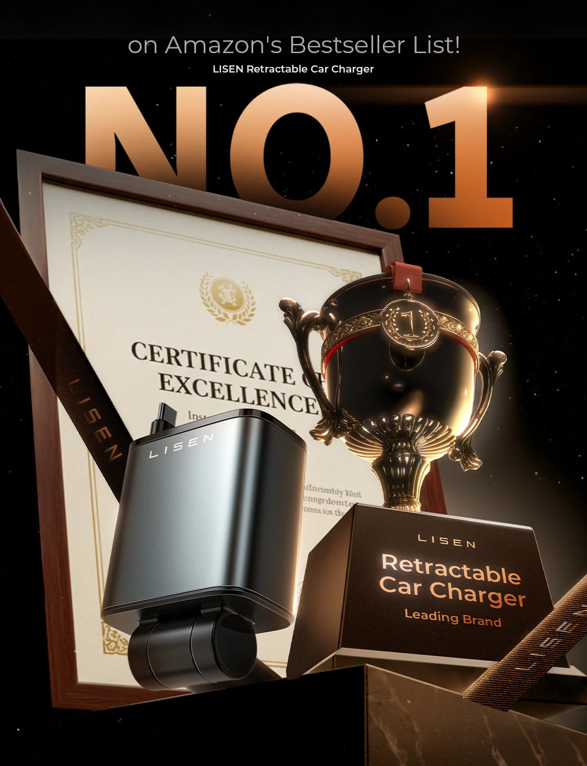 LISEN Retractable Car Charger, for Christmas Day Gifts for Men Women, 69W Cars Adapter USB C Fast Charger for iPhone 17, Car Accessories for Men Women Drivers, for iPhone 17 Pro Max Air 16 15 14 Plus - Image 4