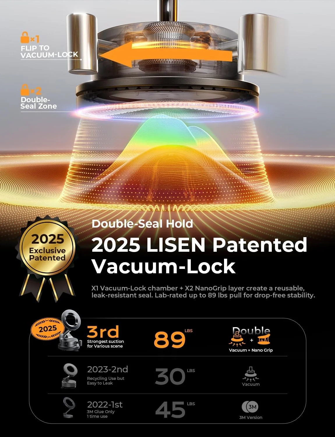 LISEN Suction Cup Phone Mount, Vacuum Magnetic Phone Holder, 360° Adjustable for MagSafe Car Holder - Image 8